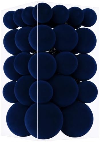 46Pcs Velvet Christmas Ball Ornaments Set - Flocked Shatterproof Christmas Tree Decorations Classic Hanging Ornaments with Rope for Xmas Wreath Holiday Home Decor (Multi-Size, Blue) by Unknown