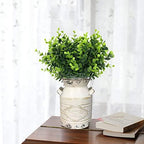 CATTREE Artificial Eucalyptus Shrubs Fake Plant, Faux Branches Stems Decoration Arrangements Greenery Leaf Bud for Home Farmhouse Wedding Bouquets Table Centerpieces Vases Flower Floral Décor 4 Pack - Image 6