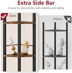 Tajsoon Corner Shelf Stand 4 Tier 48.5" with Metal Frame, Rustic Brown - Image 3