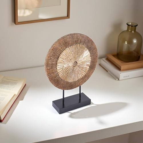 XMGZQ Wood Color Minimalist Round Statue Above Cabinet Decor Kitchen,Modern Decorative Sculpture Home Decorations for Living Room Coffee Table,Shelf Decor Items,Center Pieces Decoration - Image 6