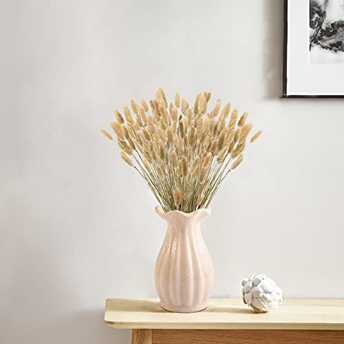 Uieke 17'' Natural Bunny Tails Dried Flowers, 120 Pcs Dried Lagurus Ovatus, Dried Brown Pampas Grass Decor for Farmhouse Flower Arrangements Wedding Home Boho Party Decorations - Image 6