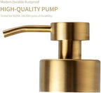 Enra Thick Glass Soap Dispenser, Gold Liquid Hand Bathroom Soap Dispenser - Image 3