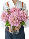 JINWOE Light Pink Real Touch Artificial Hydrangeas, 4PCS 21" Latex Lifelike Hydrangea Artificial Flowers for Decoration, Faux Vintage Silk Fake Flowers for Centerpieces Tables Party Outdoor Home by JINWOEArtificialFlowers
