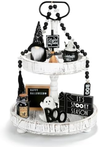 8Pcs Halloween Tiered Tray Decor Set, Halloween Decorations for Home Indoor by zuteka
