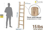 FUIN Blanket Ladder, 6ft Rustic Solid Wood Decorative Ladder, Brown - Image 5