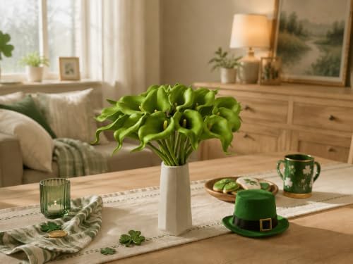 Mandy's 20pcs Green Calla Lily Artificial Flowers - Image 7
