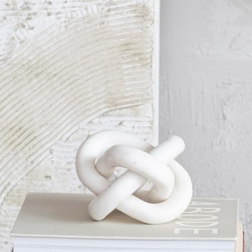 Bloomingville Decorative Interlocking Marble Chain with 3 Links, White - Image 3