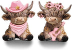 Wesiti 2 Pcs Highland Cow Figurines Resin Farmhouse Coffee Decor Statues by Wesiti