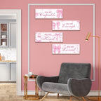4 Pcs Pink Bow Wall Decor, Pink Room Decor for Teen Girls, Inspirational Positive Affirmations Wooden Wall Art Decor, Coquete Wall Hanging Signs for Bathroom Apartment - Image 7