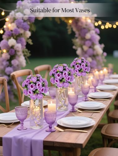 BLOSMON Flower Balls Wedding Rose Centerpieces: 10 Pcs Lilac Fake Flowers Lilac Kissing Balls Decor Lilac Artificial Floral Arrangements Flower Bouquet of Roses Home Party Table DIY Decorations - Image 2