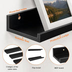 24inch Long Floating Shelves for Wall Decor, 3-Set Shelves with Lip, Black - Image 4