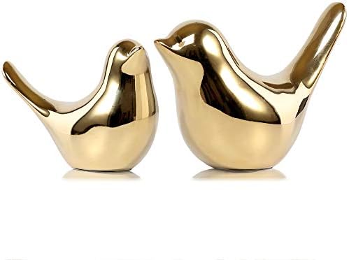 FANTESTICRYAN Small Birds Statues Home Decor, Modern Style, Gold, M&L 2pcs by FANTESTICRYAN
