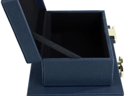 HofferRuffer Faux Leather Jewelry Boxes, Decorative Boxes Storage Accessory Organizer with Gold Hardware Decor, Classic Vegan Leather Set of 2 Pieces (Navy Blue) - Image 7