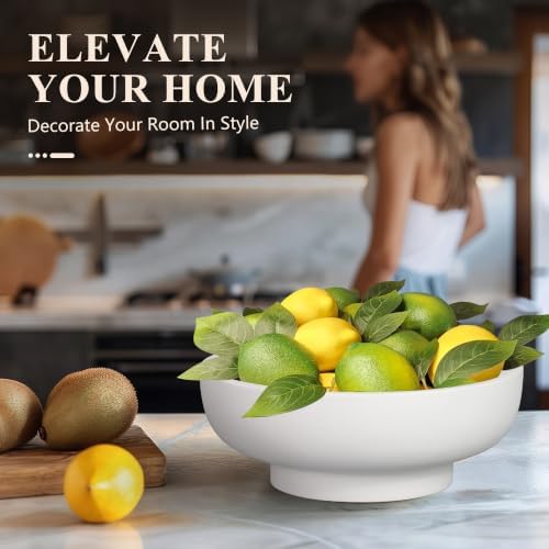 YMXYJM Decorative Resin Bowl, Large Fruit Bowl, White - Image 7