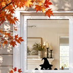 Home Decor Wooden Peeking Black Cat with Witch Hat Signs Window Decorations - Image 6