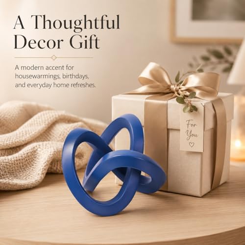Navy Blue Knot Decor for Coffee Table Book,Chain Link Decor for Bookshelf Entry Table TV Stand,Knot Sculpture for Home Living Room,Accent Decoracions para sala,adornos para sala Modernos - Image 6