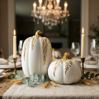 Pumpkin Decor, Set of 2 Decorative Pumpkins, Thanksgiving Decor by DouShiAi