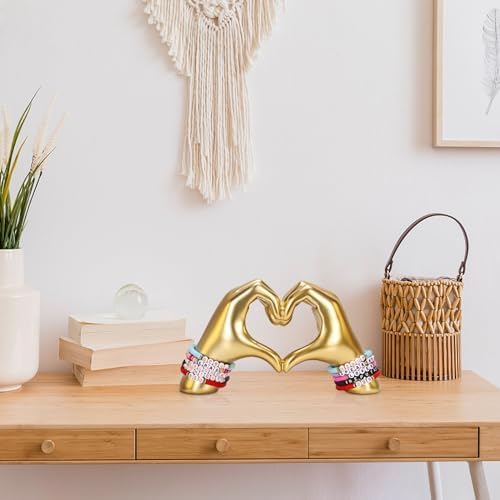 Heart Hand Sculpture, Gold Shelf Decoration Aesthetics for Room Bookshelf Coffee Table Dining Table Centerpiece, Birthday Gift and Memorial Gift for Women, Girlfriend Girls Mom. - Image 5