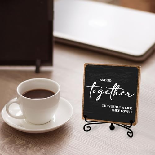 Home Wooden Decor Sign, Farmhouse Plaque with Stand, Warmth Housewarming Gifts for Women Men Family, Table Desk Cubicles Accessories for Living Room Bedroom Home Decorations - Image 4