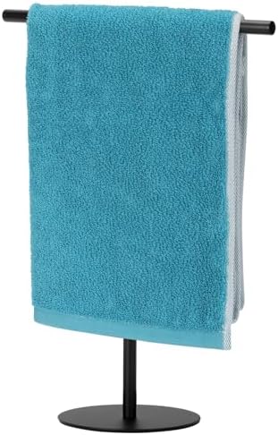 Exilon Black Hand Towel Holder Stand for Bathroom Vanity Countertop Stainless Steel T-Shape Freestanding Towel Rack Stand Towel Bar for Bathroom Kitchen (Black Matte) by Exilon
