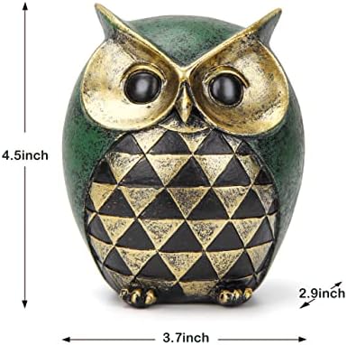 Leekung Owl Statue for Home Decor Accents,Owl Decor for Modern Bathroom Bookshelf Bedroom Mantle Living Room Home Office TV Stand Shelf Boho Decorations,Retro Decor Small Bird Items Gift for Women - Image 2