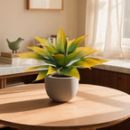 Artificial Agave Faux Agave Fake Greenery Outdoor Artificial Plants Fake Plants for Indoor Home Decoration Plastic Plants Outdoor Decor Front Porch Decor Simulation Plants 18In(Yellow) 2Pack - Image 6