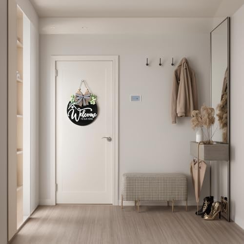 12 Inch 3D Welcome Sign for Front Door- Farmhouse Welcome Door Sign for Front Porch Decor，Wooden Door Decorations Outdoor Hanging Home Signs，Door Wreaths for Front Door Outside All Season - Image 4