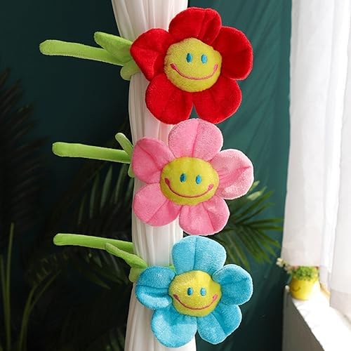 8Pcs Bendable Plush Sunflower Daisy Flowers- Artificial Curtain Tiebacks for Home Wedding Party Decor, Christmas Birthday Graduation Decoration 18 Inch (Vibrant Colors) - Image 4
