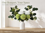 Fake Flowers Bouquet with Vase Faux Silk Flowers Mums Peony Eucalyptus - Image 7
