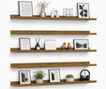 36inch Long Floating Shelves for Wall Decor, 5-Set Shelves with Lip, Brown by RicherHouse