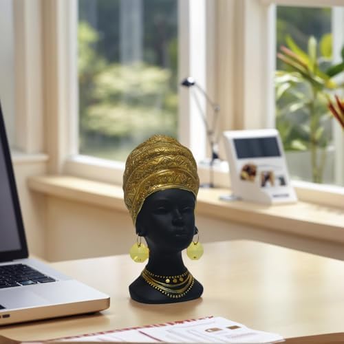 African Women Statues, Vintage Black Lady Art Bust Figurines - Image 5