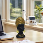 African Women Statues, Vintage Black Lady Art Bust Figurines - Image 5