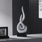 FJS White Abstract Flame Sculpture for Living Room Coffee Table Decor - Image 3