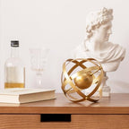 Metal Table Top Decor, 3D Metal Geometric Sculpture, Gold Abstract Sculpture for Home Decor, Table Decorations for Home, Decorative Sphere Art Decor - Image 2