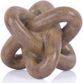 Wood-Toned Knot Sculpture, Triple-Knot Statue, Wood-Toned Home Decor, Ideal for accenting Rustic-Style Coffee Tables, Living Room TV Stands, Dining Tables, and entryway Shelving. by DOVDOVHomeDecoration