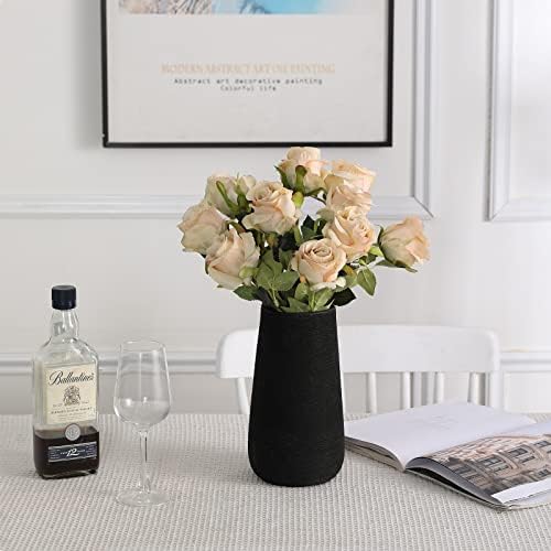 10pcs Champagne Roses Artificial Flowers, Realistic Faux Rose with Stem - Image 4