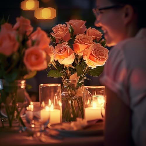 Real Touch Artificial Roses, 8PCS Long Stem Faux Flowers with Gift Box Packaging, Allergy-Free Floral Gift Set, Realistic Fake Roses for Home, Kitchen, Office, Wedding Décor, Gift Arrangement - Image 6