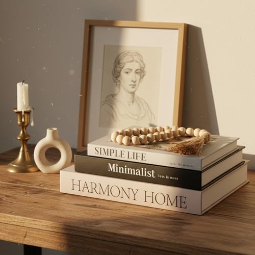 TwoDays Beautiful Coffee Table Faux Books, Neutral Fashion Decorative Books for Home Bookshelf, Modern Room Decor Aesthetic, Fake Book Storage Boxes for Decoration (Set of 3) - Image 5