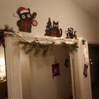 Lucky Merit Black Cat Christmas Decor, 3 Pcs Wooden Cat Wall Decorations - Image 4