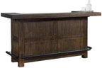 Pemberly Row Set of 3 Wood Bar Unit and 2 Ladderback Barstool in Dark Brown - Image 6