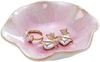 2PCS Lotus Leaf Shape Ring Holder Dish, Small Key Bowl, Ceramic Trinket Tray Jewelry Dish Organizing Necklace Earrings for Mom Friend Sister, All Jewelries Are NOT Included.Pink+Light Green.… - Image 5