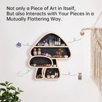 Cute Mushroom Decor, Wooden Mushroom Wall Shelf Crystal Display Shelves - Image 4