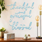 3 Pieces Thankful Grateful Blessed Letter Sign Metal Wall Decor - Image 2