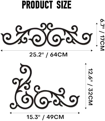 Rajukit 4-Piece Metal Scroll Wall Decor, Rustic Medallion - Image 3