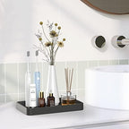 Gurygo Vanity Tray for Bathroom, 10" Ceramic Soap Dispenser Tray for Kitchen Counter, Bathroom Trays for Counter, Kitchen Tray for Soap Bottles (Black, Set/1)… - Image 5