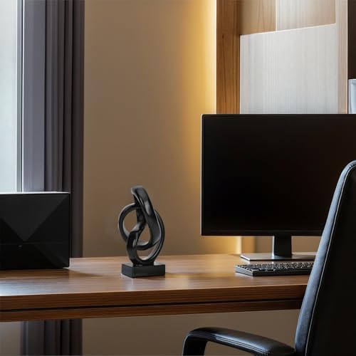 Abstract Black Knot Sculpture, Geometric Decor, Black Decorative Piece for Living Room Coffee Table or Bookshelf Top, Office Coffee Table or Entryway Console Decor. - Image 2
