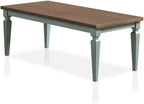 BOWERY HILL Transitional Wood 3-Piece Coffee Table Set, Antique Blue and Oak - Image 4