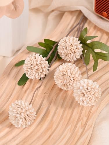 Waipfaru 10pcs Fake Silk Pompon Mums Artificial Flowers - Image 4