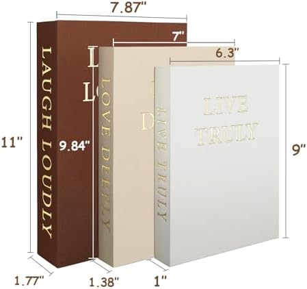 Aesthetic Decorative Books, Set of 3 Linen Faux Books for Decoration - Image 6