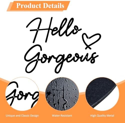 Metal Hello Gorgeous Wall Art Modern Farmhouse Wall Decor Signs - Image 4
